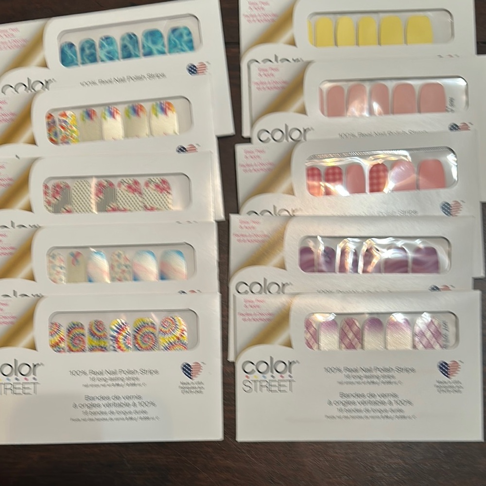 Color Street Vibrant Nail Polish Strips Collection Lot of 10 brand new sets